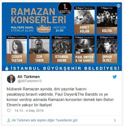 İstanbul’da Ekrem İmamoğlu’ndan Ramazan konserleriyle ilgili tepki çeken talimat