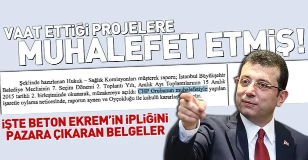 CHP’nin İBB adayı Ekrem İmamoğlu açıkladığı projelerine karşı oy vermiş!