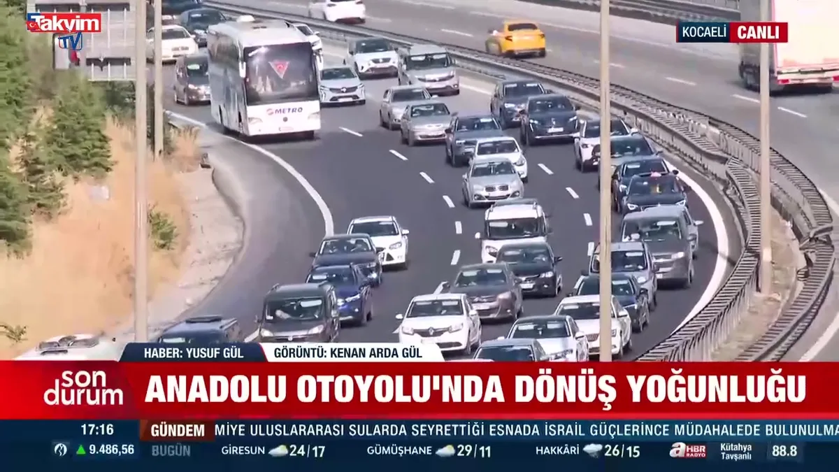 Bayram dönüşü yollarda trafik sürüyor