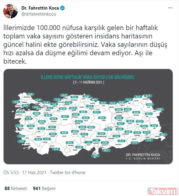 5-11 Haziran illere göre haftalık koronavirüs vaka sayıları! En çok artış hangi illerde? İstanbul, Ankara ve İzmir... - 2