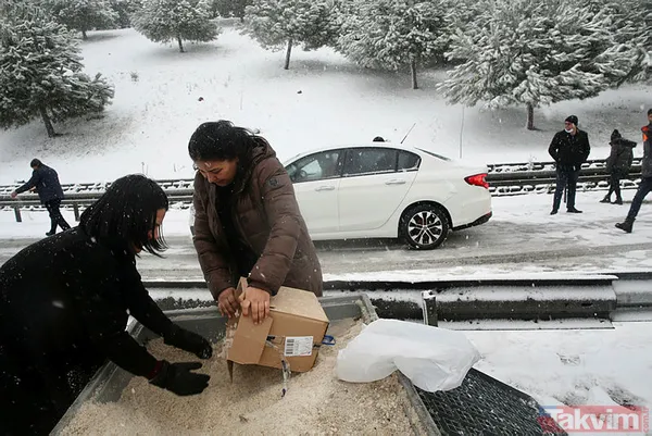 İstanbullu 'iş başa düştü' dedi, kendi imkanlarıyla yola tuz döktü! - 6