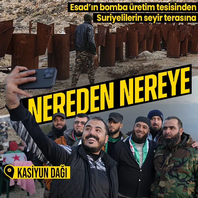 Esad bomba üretim tesisine çevirmiş! Kasiyun Dağı’nda artık Suriyeliler manzara izliyor