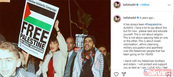 Bella Hadid'in Filistin'e desteği işgalci İsrail'i çıldırttı! Sosyal medyadan hedef gösterdiler - 8