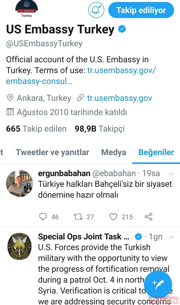 ABD Büyükelçiliği FETÖ'yle sıkı fıkı! İşte takip ettiği o isimler... - 1