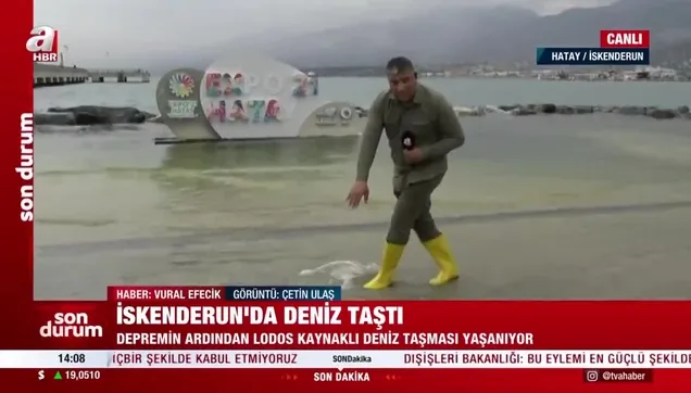 İskenderun'da deniz taştı