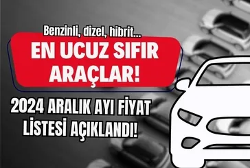 2024 Aralık ayı 1 milyon TL altı 0 otomobiller: En ucuz sıfır araç fiyatları belli oldu! Ford, Renault, Toyota, Opel...