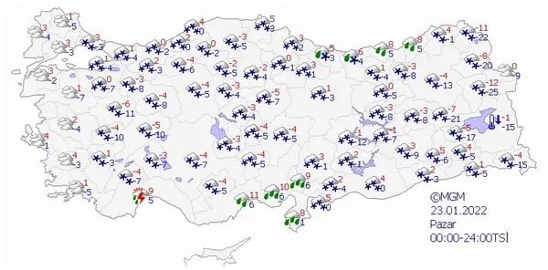 HAVA DURUMU | Kar yağışı ne zamana kadar sürecek? Meteorolojiden flaş tahmin! 23-27 Ocak 2022-12