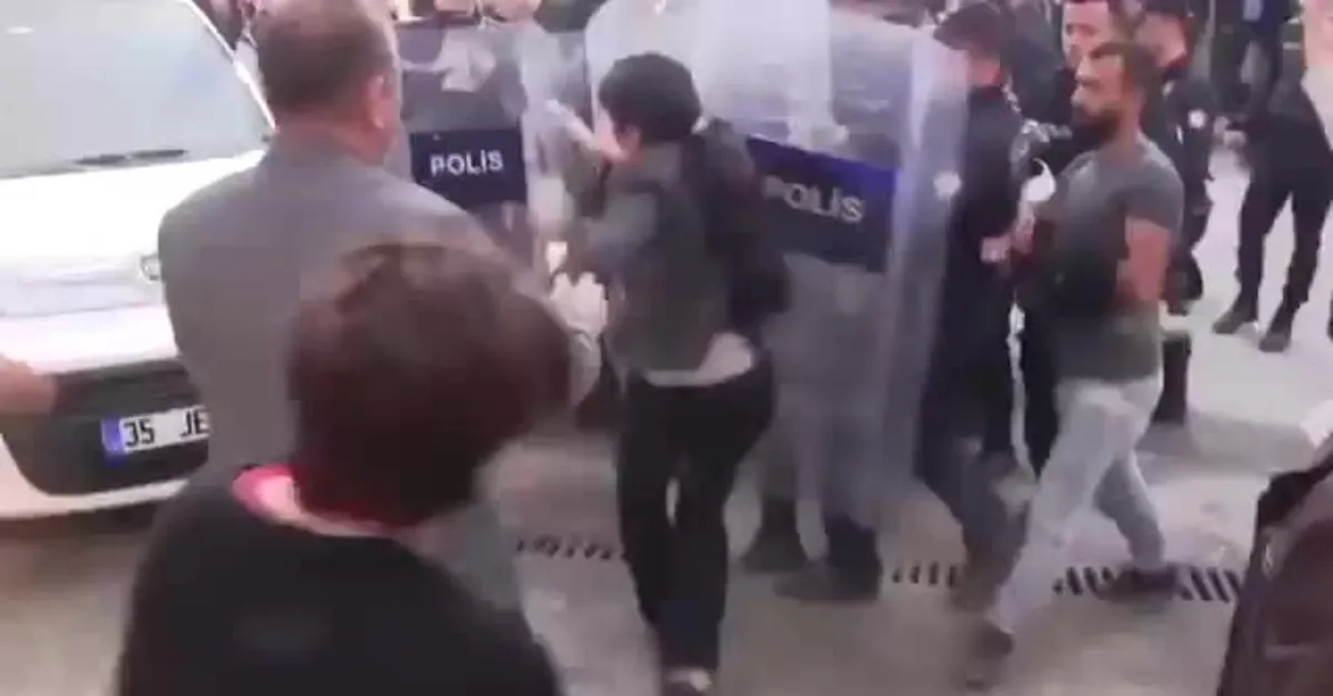 HDP'li Ayşe Sürücü polis kalkanına koşarak kafa attı