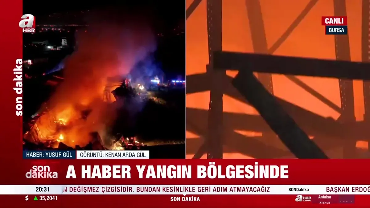 Bursa'da yangın telaşı: A Haber olay yerinde!