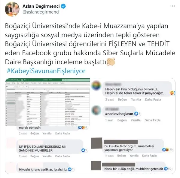 Boğaziçi Üniversitesi'nde Kabe-i Muazzama’ya yapılan saygısızlığa tepki gösteren öğrencilerin fişlendiği ortaya çıktı!-8