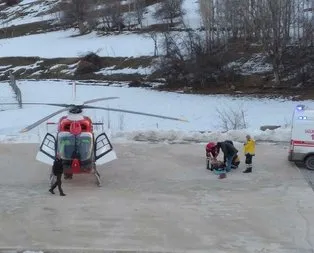 112 helikopteri hastalar için havalandı