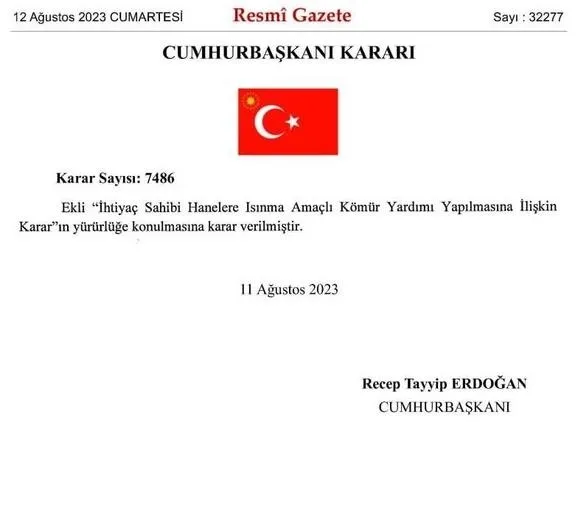 İhtiyaç sahibi ailelere kömür desteği! Karar Resmi Gazete'de yayımlandı-3