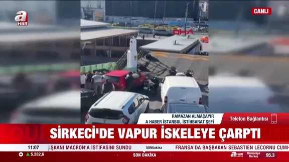 Son dakika! Sirkeci'de vapur iskeleye çarptı!