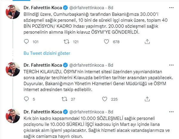 Sağlık Bakanı Fahrettin Koca açıkladı: 20 bin sözleşmeli sağlık personeli alınacak-2