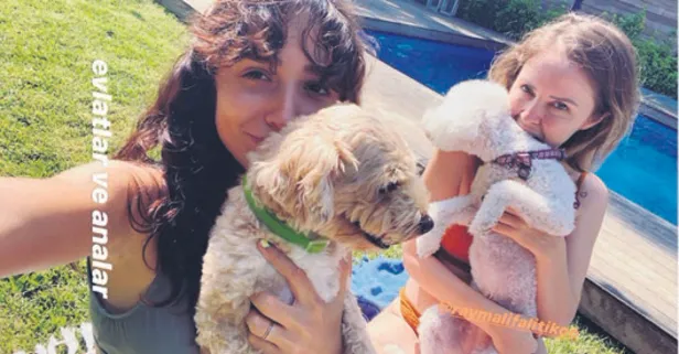 Zeynep Bastık köpeği Tombi ile poz verdi
