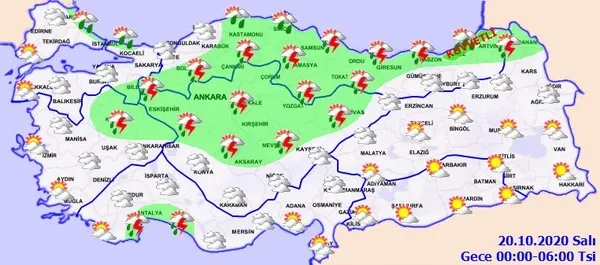 Meteoroloji o illeri tek tek uyardı! Kuvvetli yağış geliyor | 20 Ekim HAVA DURUMU-1