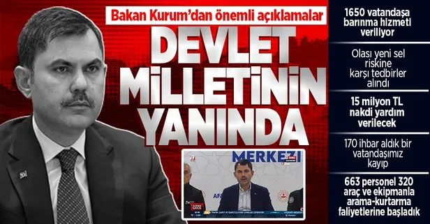 Çevre, Şehircilik ve İklim Değişikliği Bakanı Murat Kurum selden etkilenen Kastamonu’da önemli açıklamalarda bulundu