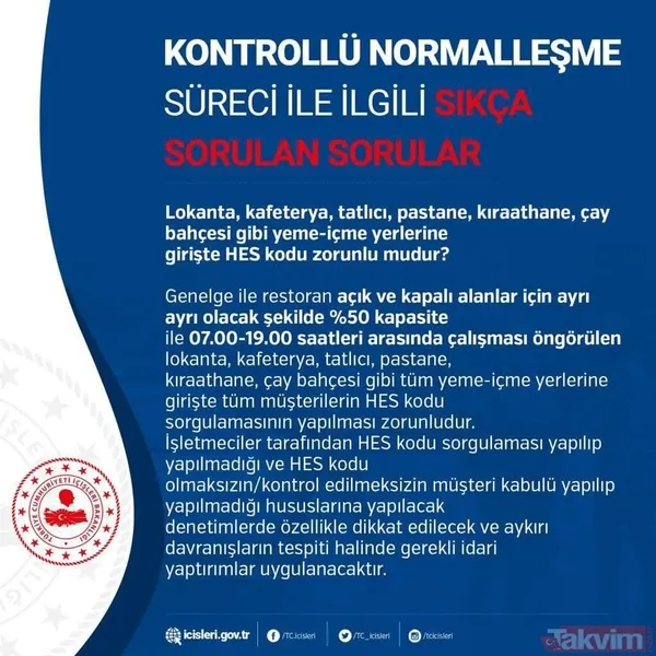 Son dakika haberine göre İçişleri Bakanlığı kontrollü normalleşme sürecine ilişkin vatandaşların sıkça sorduğu soruları yanıtladı. Bu sorular arasında toplu...