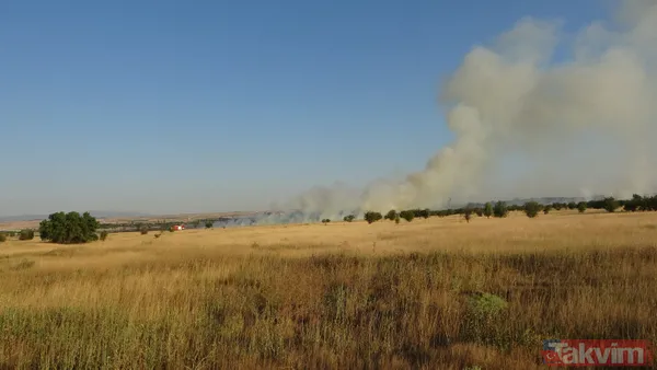 Uşak Havalimanı içerisindeki otluk alanda yangın: Olay yerinden görüntüler - 18