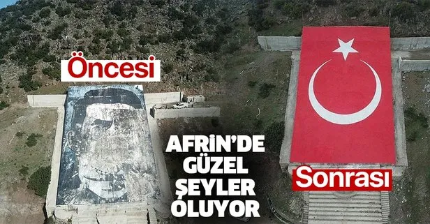 Terorist Elebasi Ocalan Portresi Yerine Dev Turk Bayragi Afrin De Dikkat Ceken Kare Takvim
