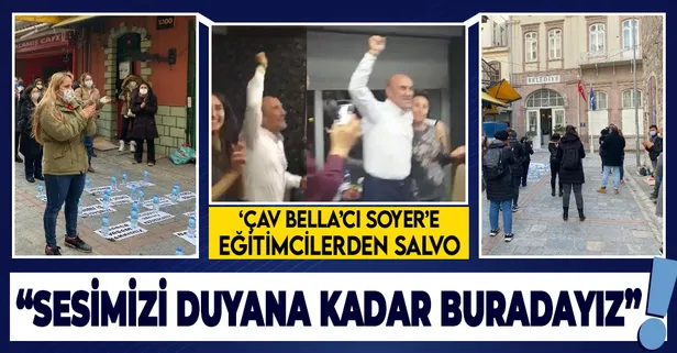 Eğitimcilerden İzmir Büyükşehir Belediye Başkanı Tunç Soyer'e karşı 'daimi iş' eylemi