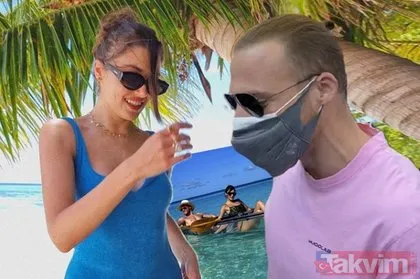 Hande Erçel’in aklı Kerem Bürsin’le gittiği Maldivler’de kaldı! Mavi bikinisi ile Hande Erçel sosyal medyayı salladı