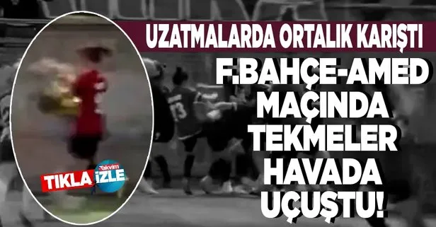Fenerbahçe-Amed Sportif Faaliyetler maçında kavga çıktı! Tekme ve yumruklar havada uçuştu