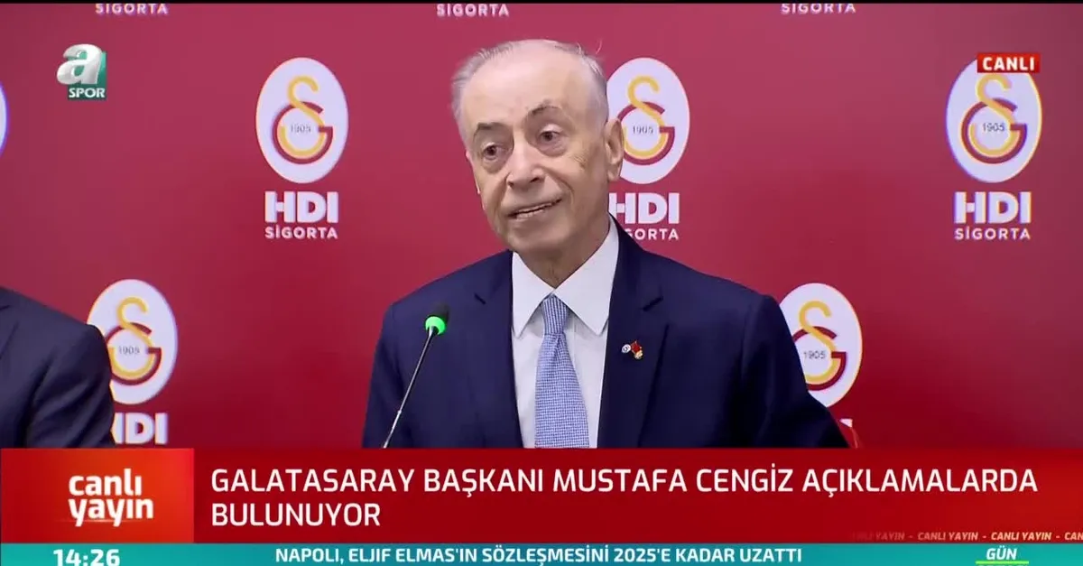 Galatasaray Başkanı Mustafa Cengiz'den Başkan Recep Tayyip Erdoğan'a: Türk sporu adına teşekkür ederim
