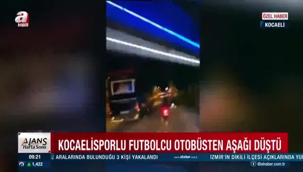 Kocaelisporlu futbolcu şampiyonluk kutlamalarında otobüsten düştü: O anlar böyle görüntülendi