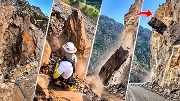 Şırnak’ta kaya düşürme operasyonu başladı! Ekipler dağlık yamaçlarda dev kayaları kontrollü şekilde düşürüyor! O anlar kamerada