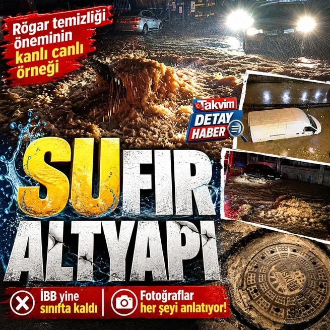İBB’nin altyapısı sağanak sınavında sınıfta kaldı! İstanbul’da rögarlar taştı, yollar göle döndü