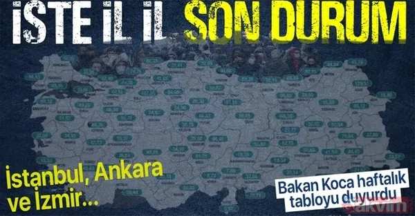 5-11 Haziran illere göre haftalık koronavirüs vaka sayıları! En çok artış hangi illerde? İstanbul, Ankara ve İzmir... - 1