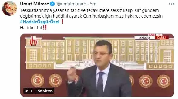 Başkan Erdoğan hakkında hadsiz ifadeler kullanan CHP’li Özgür Özel’e AK Parti’den sert yanıt