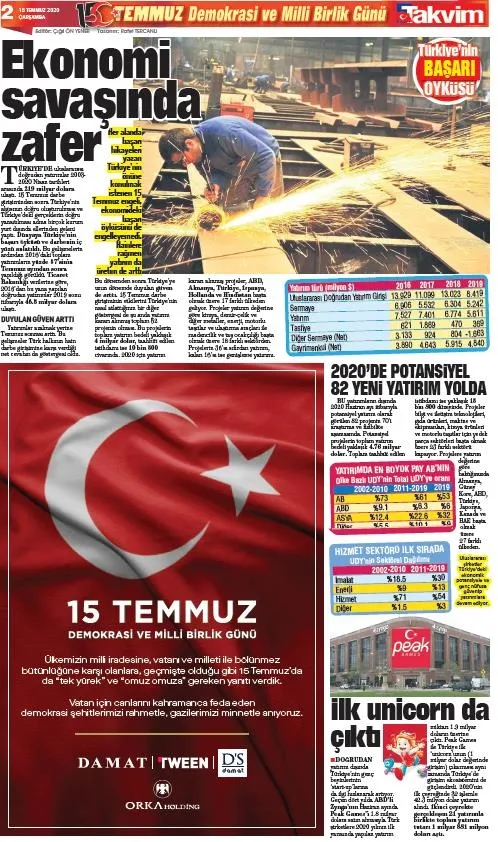 Dev projeler hayata geçirildi, Türkiye daha da güçlendi | Takvim Gazetesi 15 Temmuz özel eki-3