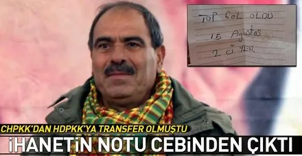 İhanetin notu cebinde çıktı