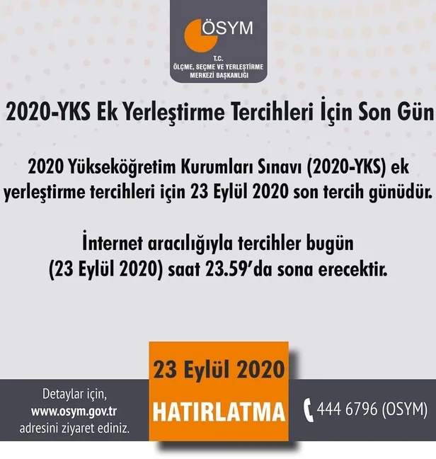 Son dakika: ÖSYM, YKS ek yerleştirme tercihleri için "son gün" uyarısı yaptı-1