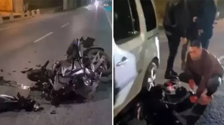 Beşiktaş'ta feci kaza! Hatalı U dönüşü yapan araç motosiklete çarptı-3