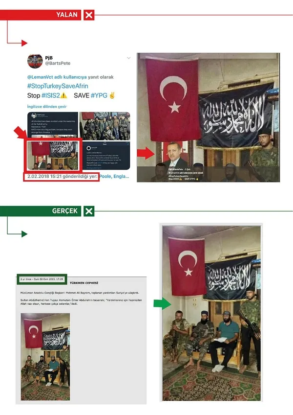PYD/PKK destekçileri, Erdoğan'ın fotoğrafını montajlayarak yalan üretti-1
