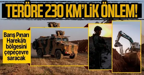 Barış Pınarı Harekâtı bölgesinde teröre 230 kilometrelik önlem