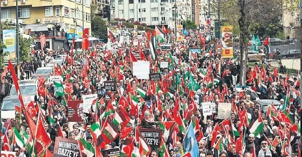On binler katile öfke için yürüdü! Türkiye’den İsrail’in Gazze’ye zulmüne tepki