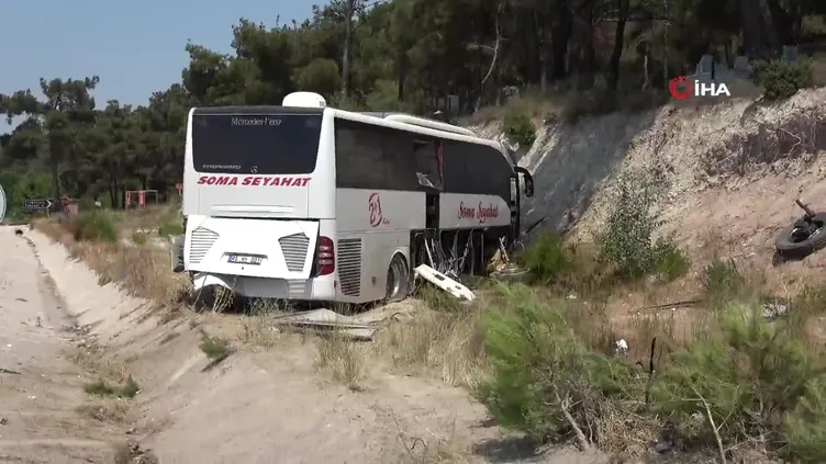 Çanakkale’de otobüs yoldan çıktı: 5 yaralı