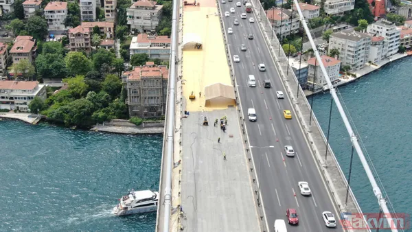 Trafik Yoğunluğu Devam Ediyor Köprünün Güney Bölümünde Süren Çalışmaların Tamamlanmasının Ardından Trafik Yeni Yapılan Bölüme Geçirilerek Kuzey Tarafta Aynı...