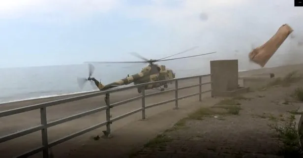 Giresun Tirebolu sahiline 1 gün arayla 2 kez acil iniş yapan Azerbaycan Hava Kuvvetleri’ne ait Mİ-17 tipi helikopter için parça ve mühendis bekleniyor