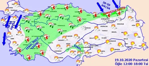 Meteoroloji uyardı! Kuvvetli yağışa dikkat | 19 Ekim HAVA DURUMU-3