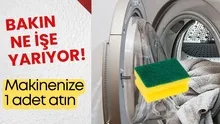 Yanlış duymadınız! Ev hanımlarının o derdine derman olacak! Çamaşır makinesine 1 adet bulaşık süngeri atın!
