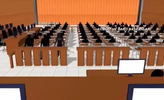 Duruşma salonu yapay zeka ile resmedildi. (Takvim.com.tr / Arşiv)