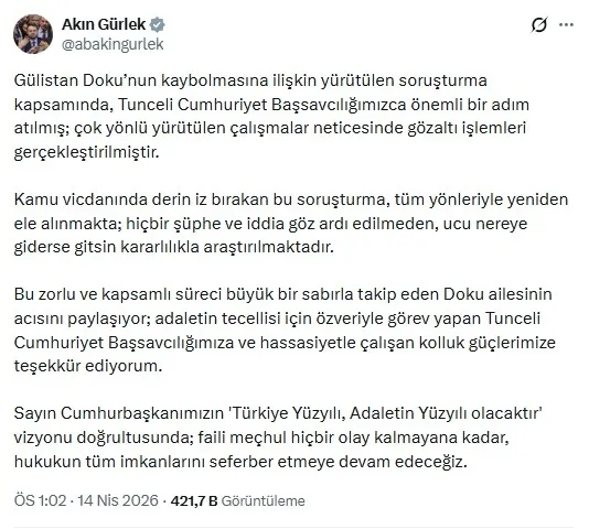 Gülistan Doku dosyasında 6 yıllık kara kutu çözülüyor: 7 ilde 12 gözaltı | Vali Sonel'in oğlu da listede | Kırmızı bülten hazırlığı-8