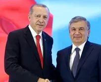 Başkan Erdoğan Mirziyoyev ile görüştü