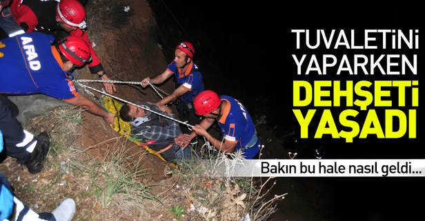 Tuvaletini yaparken 150 metreden yuvarlandı