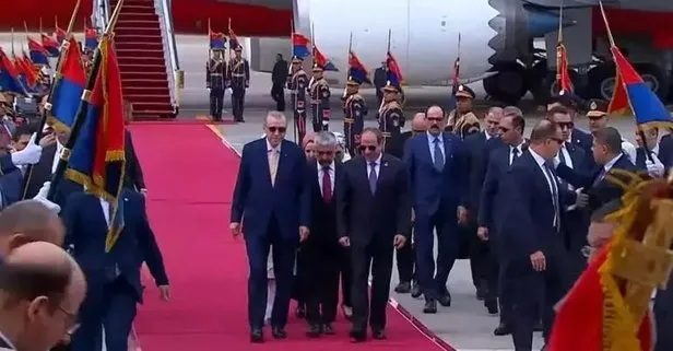Başkan Erdoğan Mısır’da! Abdulfettah es-Sisi kırmızı halı serdi, uçağın kapısında karşıladı... İttihadiye Sarayı’nda resmi tören